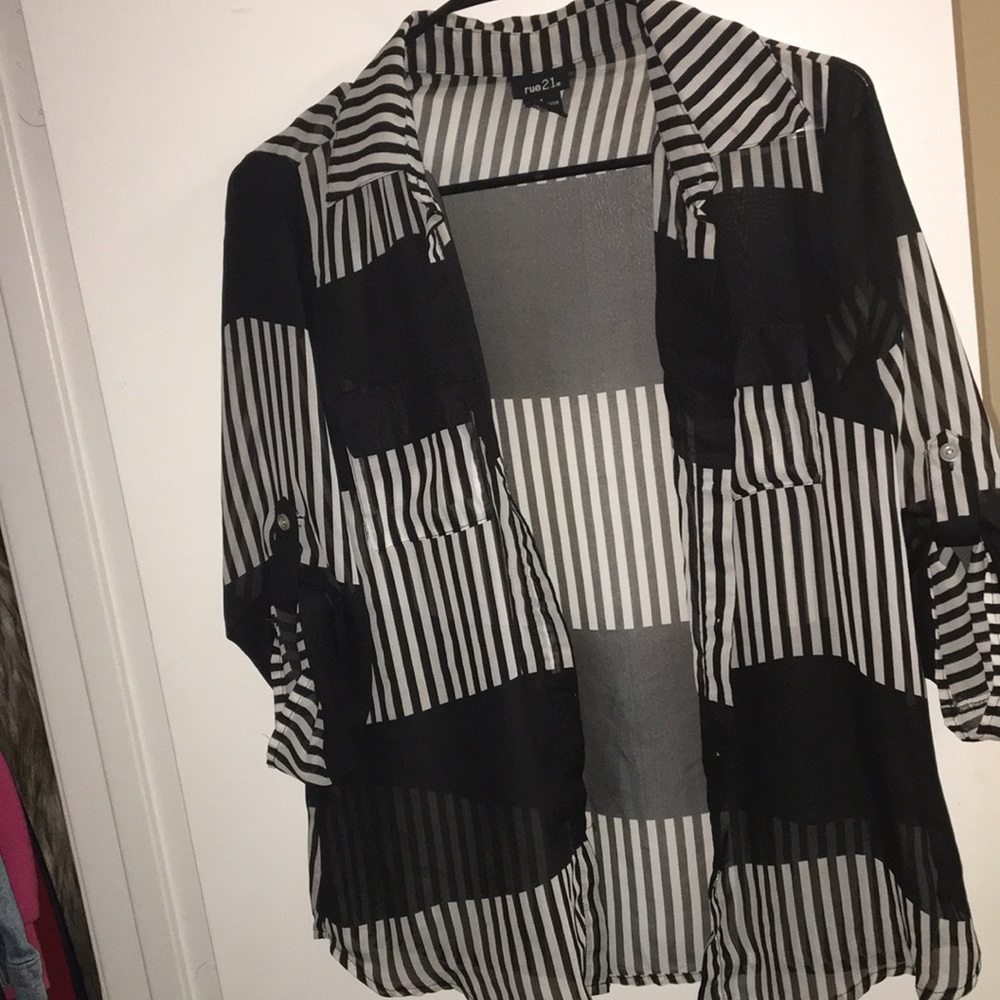 Black/white stripe Blouse